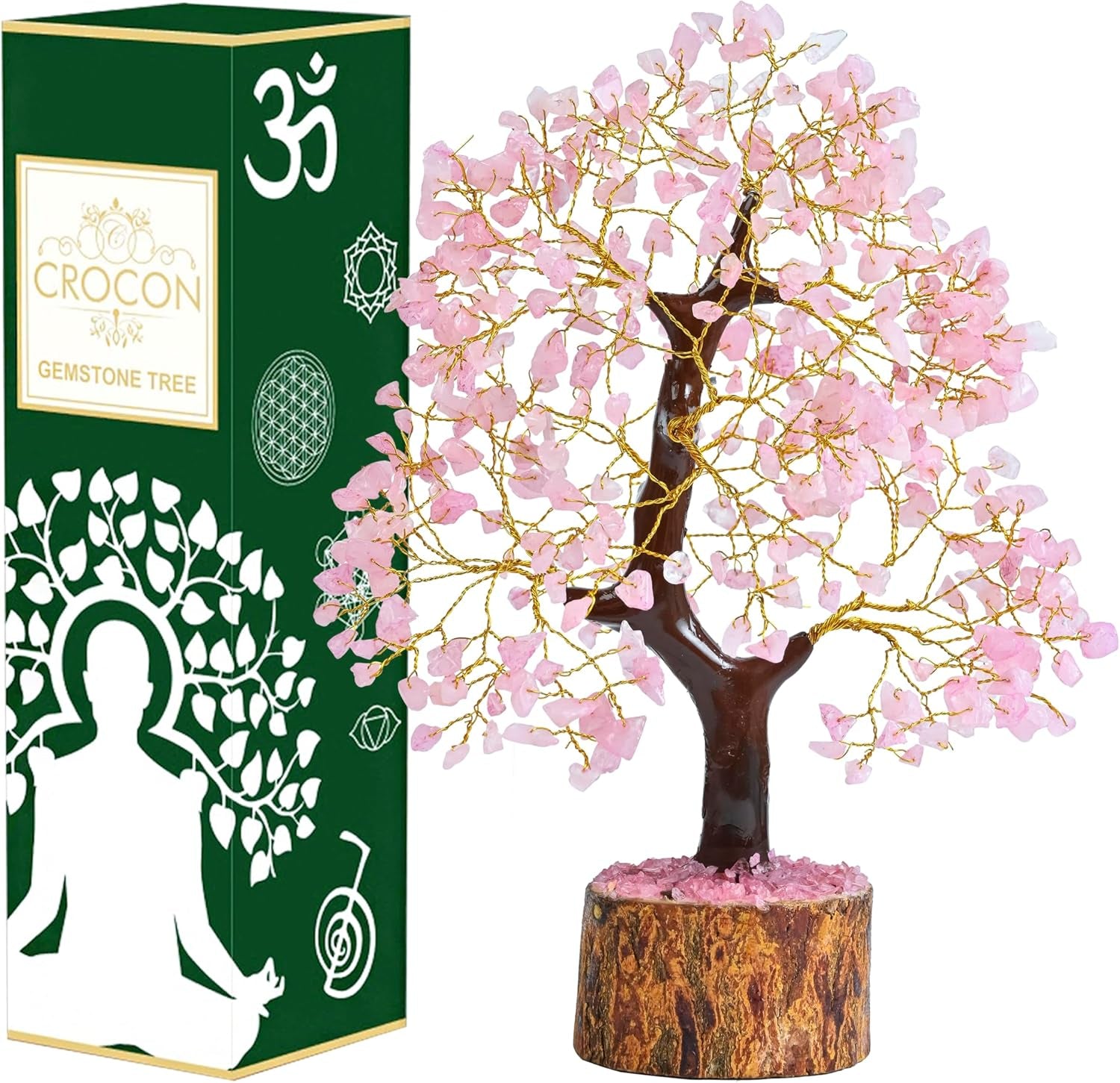 Rose Quartz Crystal Tree Room Decor and Pink Home Decor Healing Crystals Chakra Tree of Life Birthday Gifts for Women Mom Her Sister House Warming Gifts New Home Spiritual Presents Womens Gift