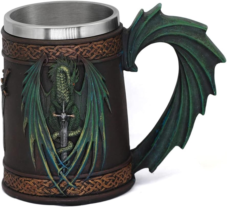 Nordic Viking Rune Mug Beer Tankard Cup for Men Viking Gift Norse Decor Stainless Steel Wooden Viking Coffee Cool Mug Viking Gift for Men Beer Cup Stein