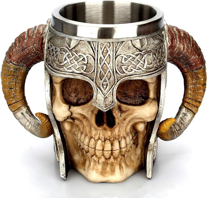 Nordic Viking Rune Mug Beer Tankard Cup for Men Viking Gift Norse Decor Stainless Steel Wooden Viking Coffee Cool Mug Viking Gift for Men Beer Cup Stein