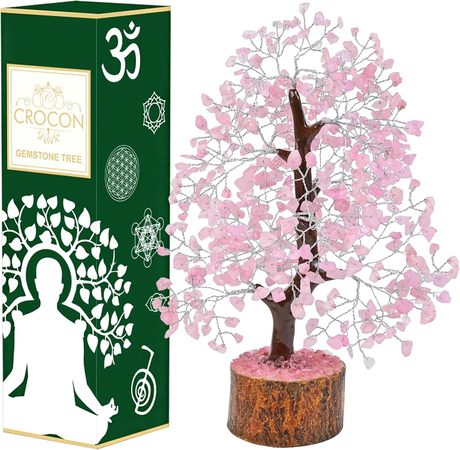 Rose Quartz Crystal Tree Room Decor and Pink Home Decor Healing Crystals Chakra Tree of Life Birthday Gifts for Women Mom Her Sister House Warming Gifts New Home Spiritual Presents Womens Gift