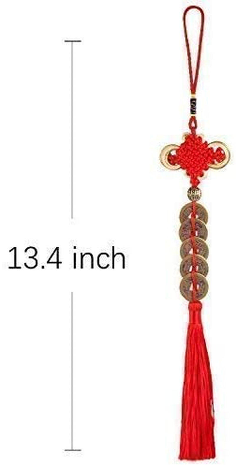 Feng Shui Coins for Wealth and Success with Chinese Knot Lucky Coins Five Emperor Money(5Coins)